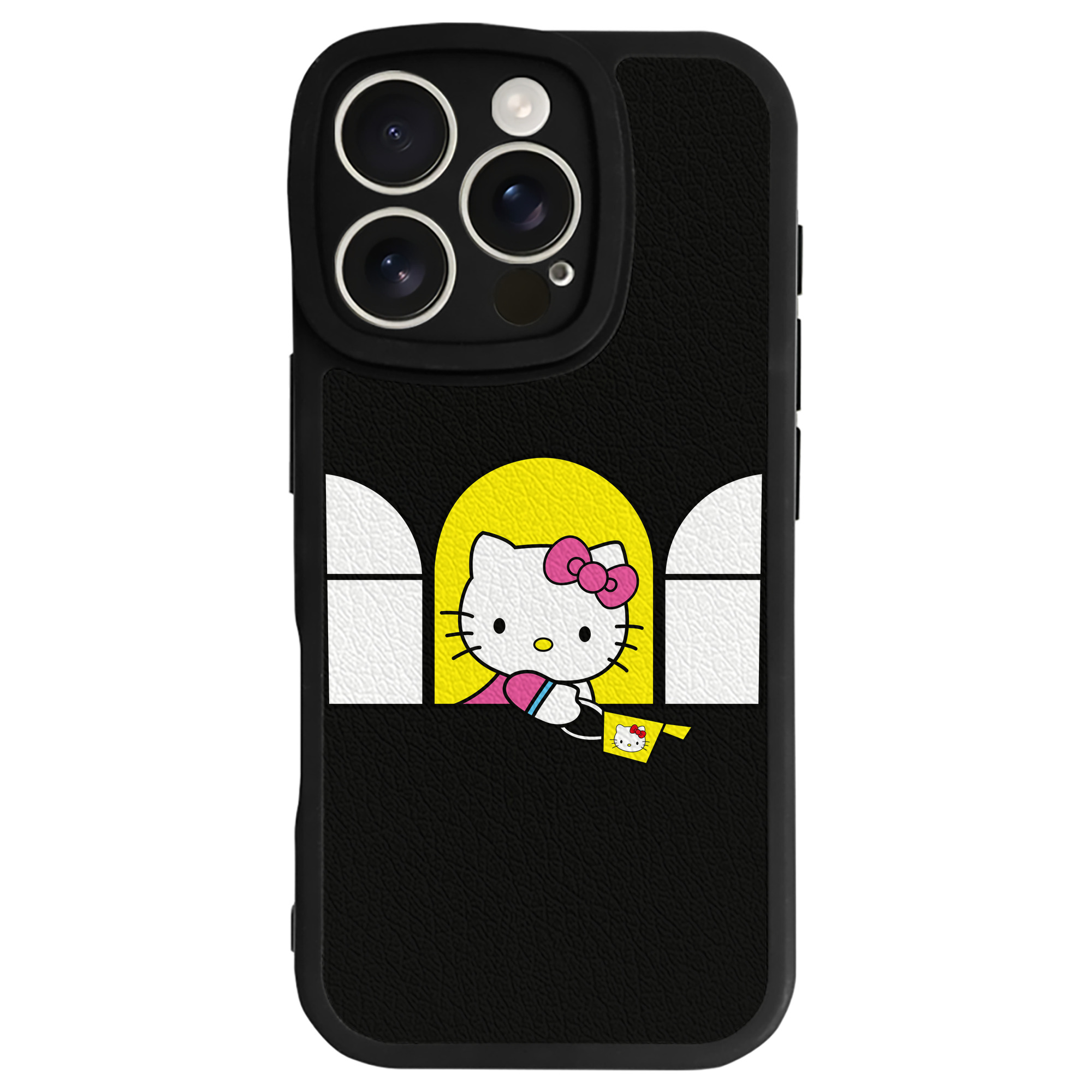 （画像用） Hello Kitty ハローキティ 【iPhone 16シリーズ対応】シリコンスマホケース（レザー調） 材質：シリコン